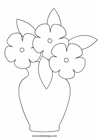 Цветы в вазе раскраска для детей