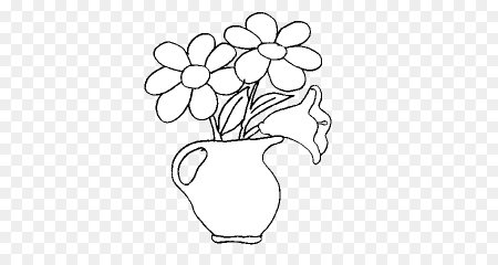 Трафарет ваза для цветов для рисования