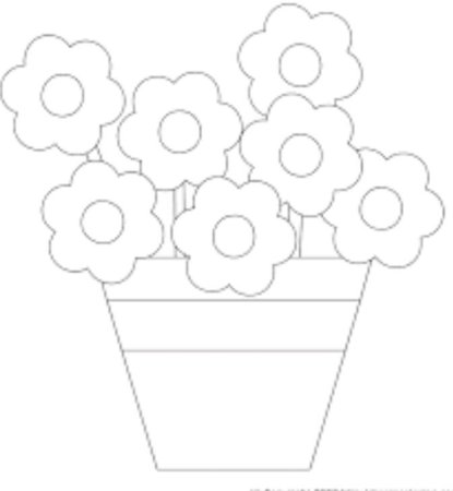 Ваза с цветами раскраска