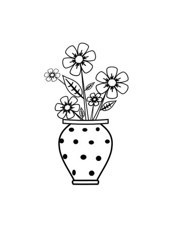 Ваза с цветами раскраска