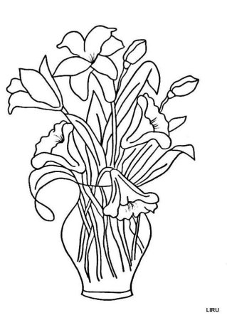 Букет раскраска для детей 3-4 лет