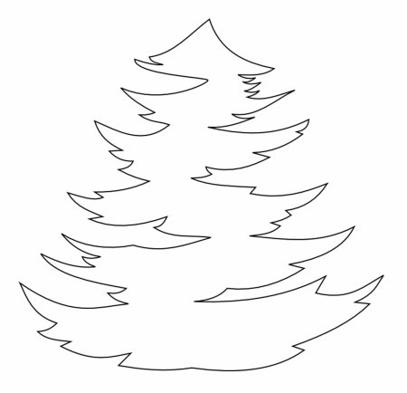 Елка с вырезом трафарет