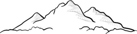 Горы контурный рисунок