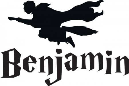 Гарри Поттер на метле силуэт