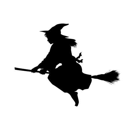 Ведьма на метле без фона