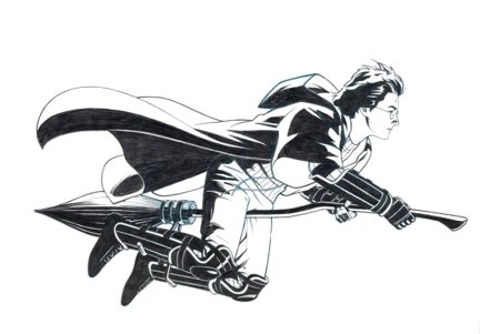 Гарри Поттер на метле раскраска