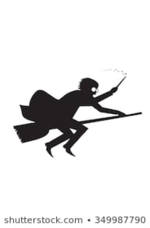 Гарри Поттер на метле силуэт