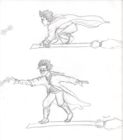 Раскраска Гарри Поттер квиддич