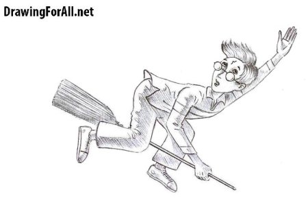 Гарри Поттер на метле раскраска