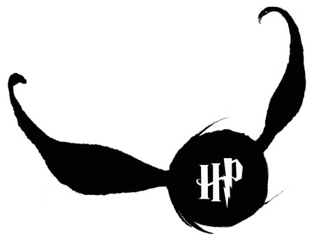 Гарри Поттер на метле силуэт