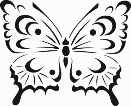 Бабочка трафарет для вырезания из бумаги на стену