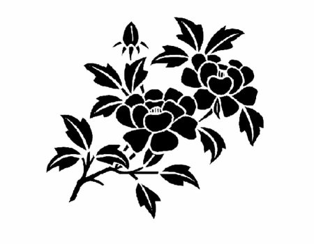 Цветочный трафарет на стену