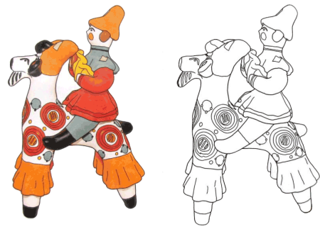 Дымковская игрушка барышня раскраска