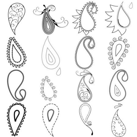 Турецкий огурец трафарет для броши