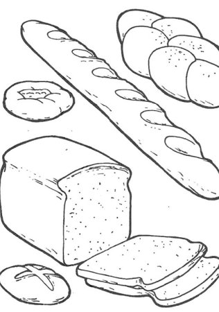 Раскраска хлебобулочные изделия