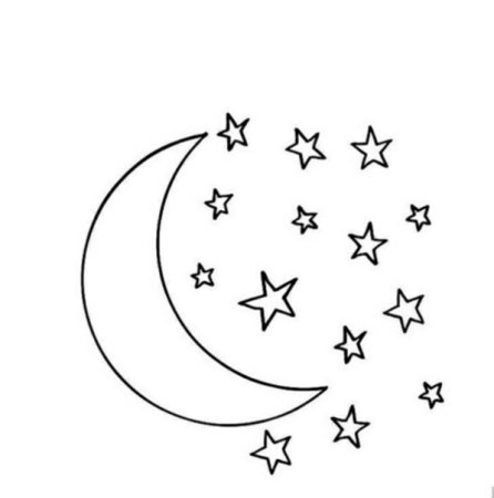 Трафарет месяц и звезды
