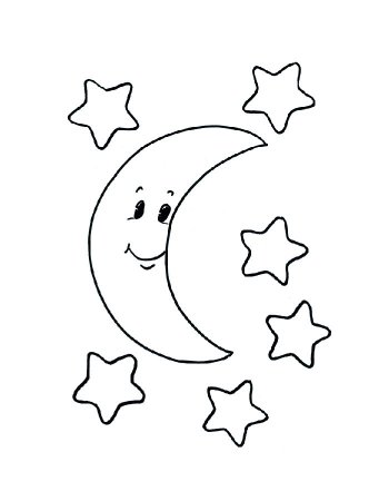 Луна раскраска для детей
