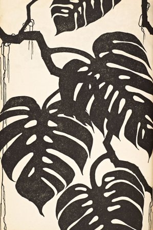 Монстера трафарет