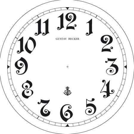 Циферблат часов Густав Беккер без стрелок
