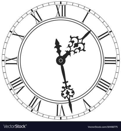 Трафарет римские часы