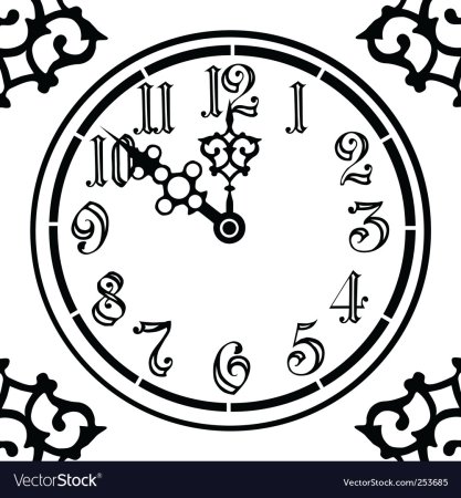 Часы трафарет на новый год