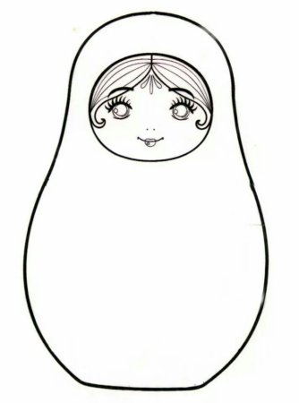 Матрешка раскраска для детей