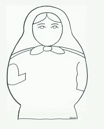 Матрешка раскраска для детей