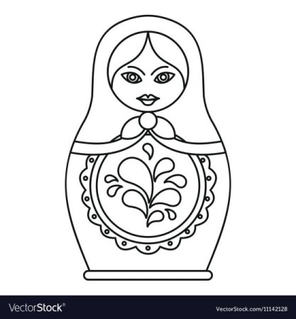 Хохломская Матрешка раскраска