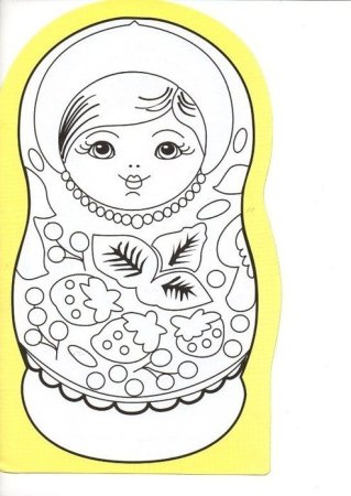 Матрёшка шаблон для детей