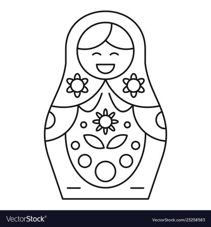 Раскраска матрёшка для детей 5-6 лет