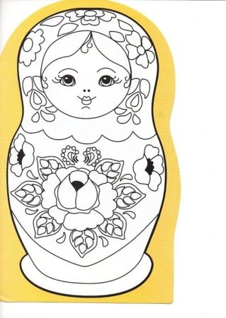 Матрешки дымковские для раскрашивания для детей