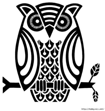 Сова трафарет