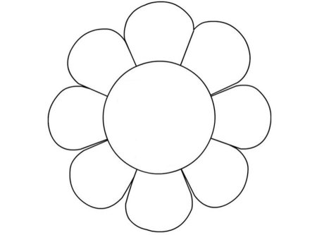 Цветок с семью лепестками трафарет