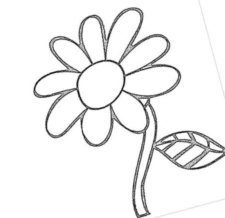 Ромашка трафарет для рисования