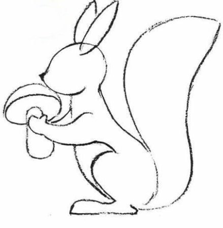 Трафарет белки для рисования