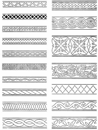 Трафарет бордюр цветы