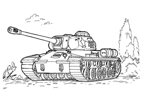 Раскраска танк т34 Военная техника