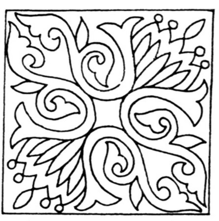 Орнамент в квадрате растительный легкий