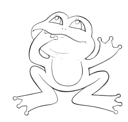 Лягушка трафарет