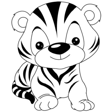 Тигренок раскраска для детей