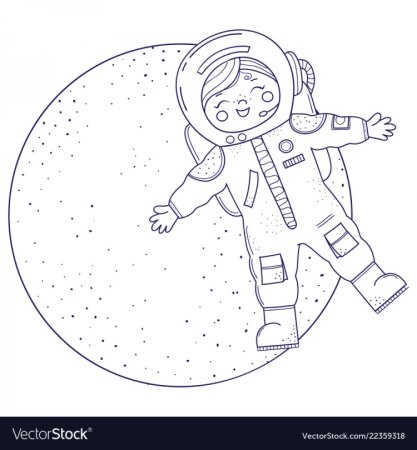 Космонавт раскраска