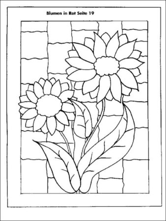 Витраж раскраска цветы