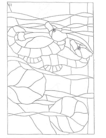 Витраж рыба трафарет