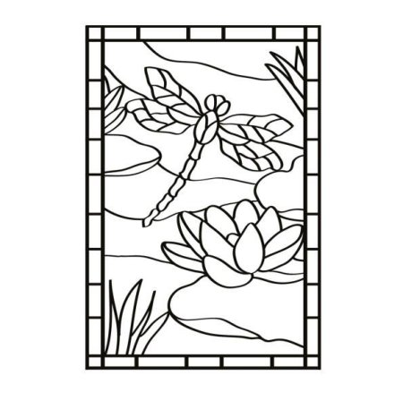 Трафарет Стрекозы для витража