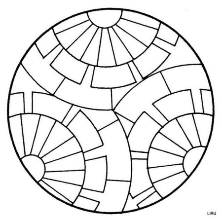 Витраж круглый трафарет