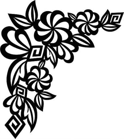 Угловой орнамент из цветов