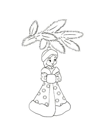 Снегурочка раскраска для детей