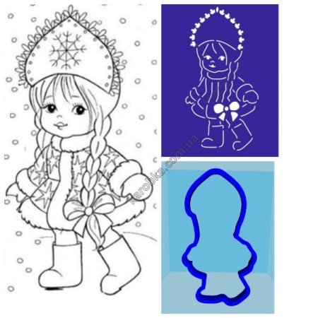 Снегурочка трафарет