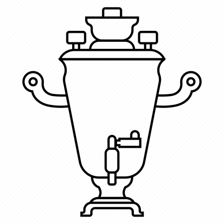 Самовар для раскрашивания для детей