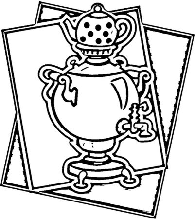 Тульский самовар рисунок для детей